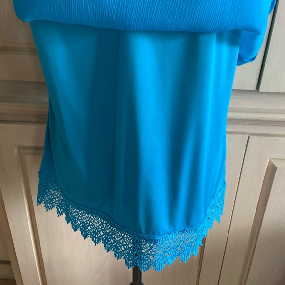 NWOT AB Studio Turquoise Summer Top - Picture 4 of 6